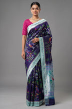 Blue Silk Traditional Paithani Saree - blue silk saree