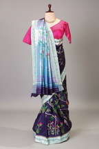 Blue Silk Traditional Paithani Saree - blue silk saree