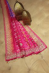 Purple Silk Traditional Patola Saree with Gota Sequin Work