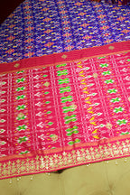 Purple Silk Traditional Patola Saree with Gota Sequin Work - purple silk saree patola