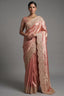 Light Pink Kanchipuram Tissue Traditional Woven Saree with Zardosi Work - pink saree