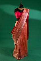 Pink Silk Traditional Woven Saree - pink silk saree