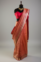 Pink Silk Traditional Woven Saree - pink silk saree
