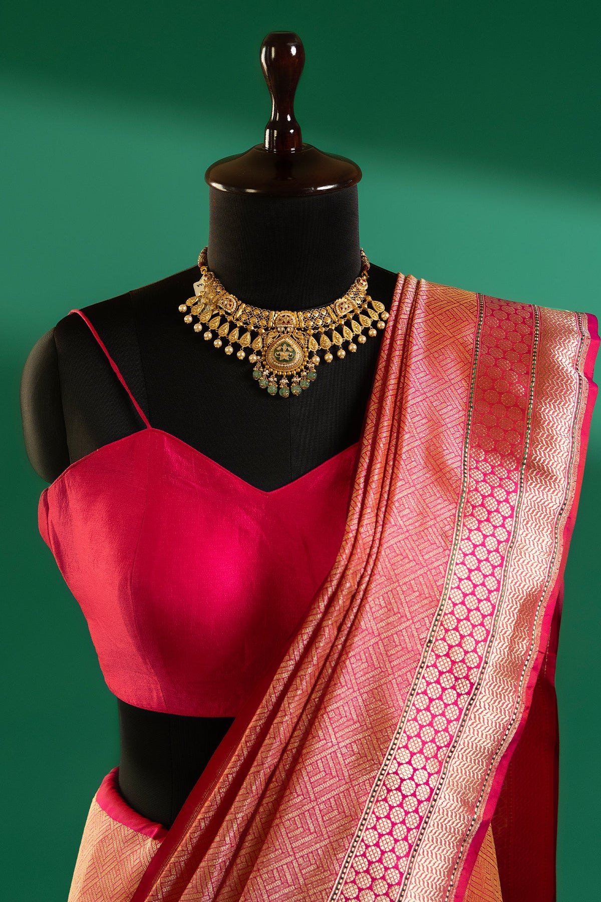Pink Silk Traditional Woven Saree - pink silk saree