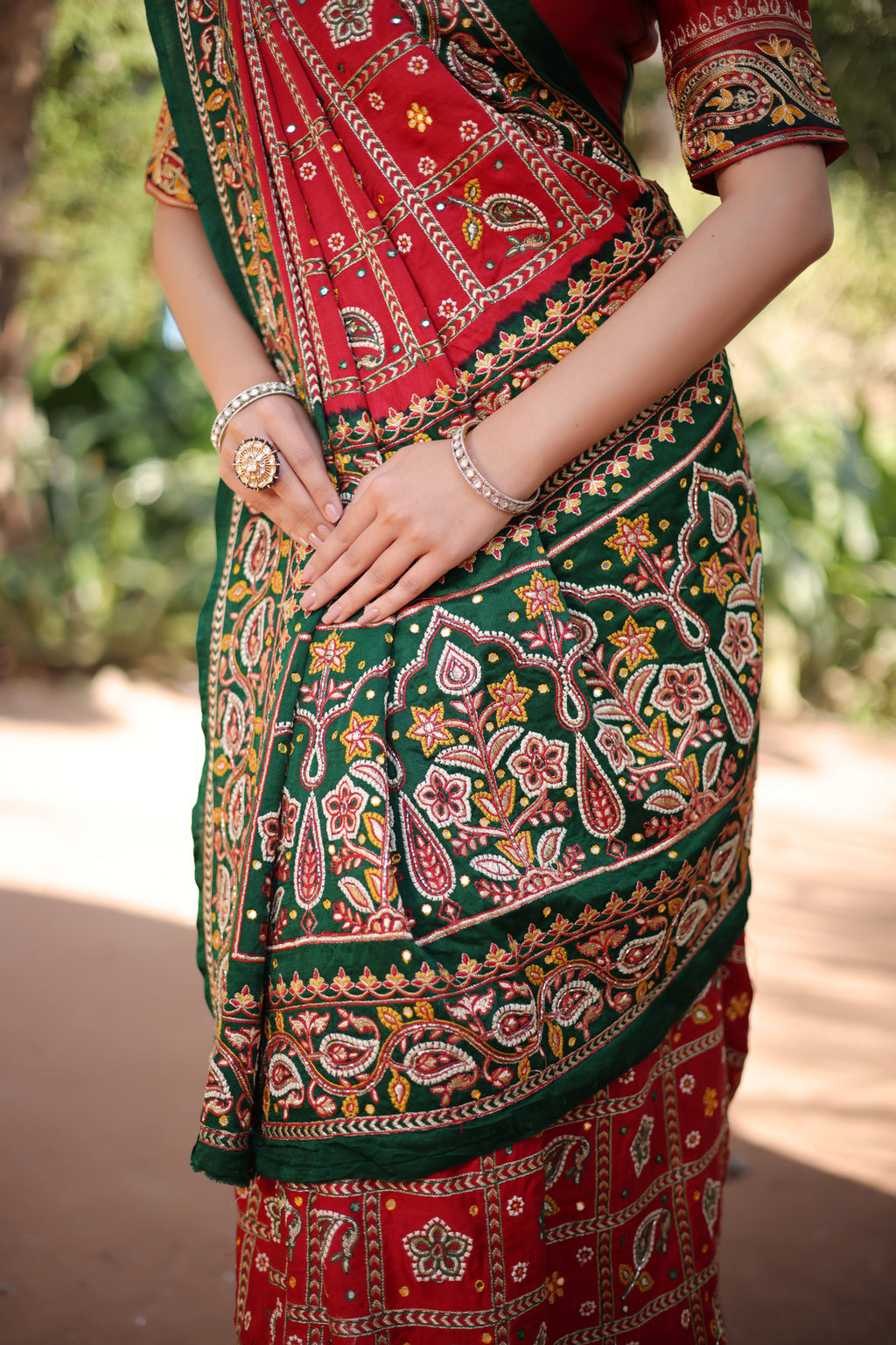 Maroon Gaji Silk Traditional Gharchola with Contrast Pallu and Border - maroon silk saree