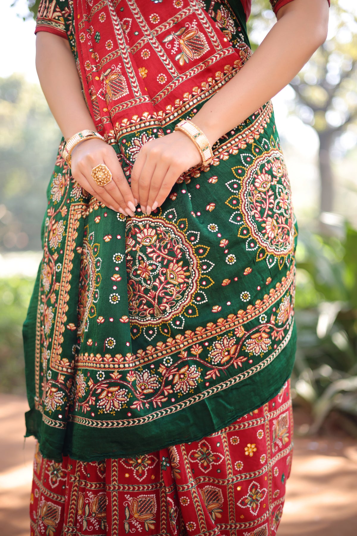 Maroon Gaji Silk Traditional Gharchola with Contrast Pallu and Border - maroon silk saree