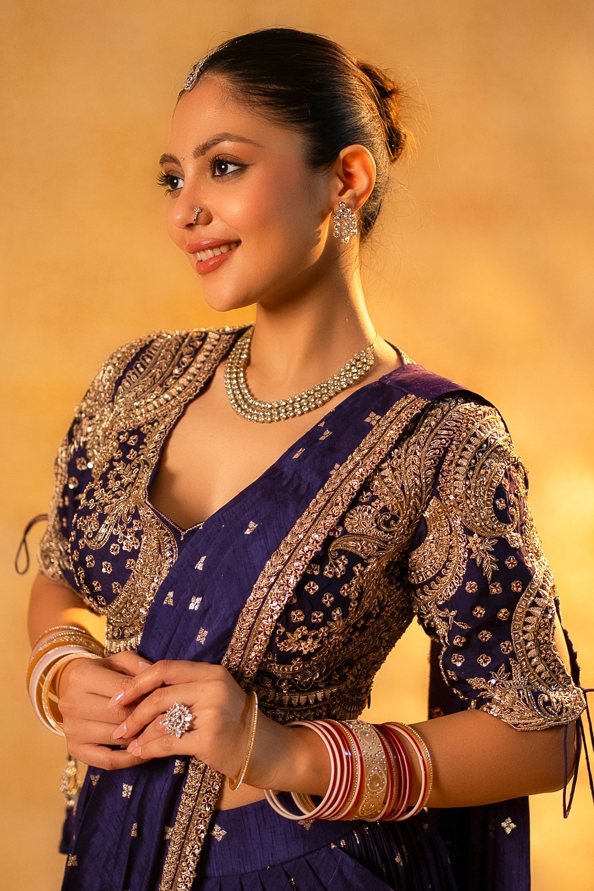 Imperial Plum Purple Raw Silk Pleated Ready to Wear Woven Saree with Designer Readymade Blouse - purple silk saree