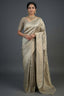 Light Grey and Golden Two Toned Moroccan Design Woven Saree with Designer Readymade Blouse - gold saree