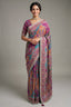 Multi Colored Modal Silk Printed Saree with Readymade Blouse - red silk saree