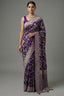 Purple Georgette Woven Saree with Cutdana Work - purple georgette saree