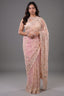 Blush Pink Net Designer Saree Enriched With Glamorous Sequins And Cutdana Hand Embroidery