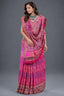 Fuchsia Pink Pure Silk Patola Weave Saree with Ornate Beadwork and Tassel Detailing