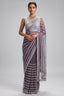 Mauve Net Sequin Cutdana Worked Saree