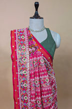 Multi Colored Silk Traditional Patola Weave Saree with Handwork