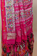 Multi Colored Silk Traditional Patola Weave Saree with Handwork
