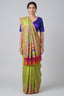 Parrot Green Silk Thread Embroidered Saree