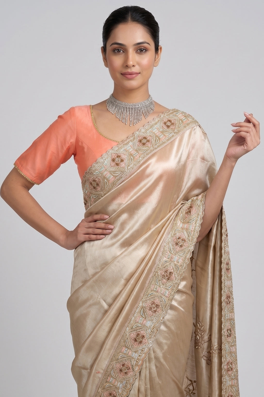 Golden Tissue Saree with Designer Pallu