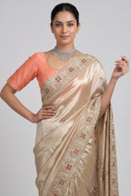 Golden Tissue Saree with Designer Pallu