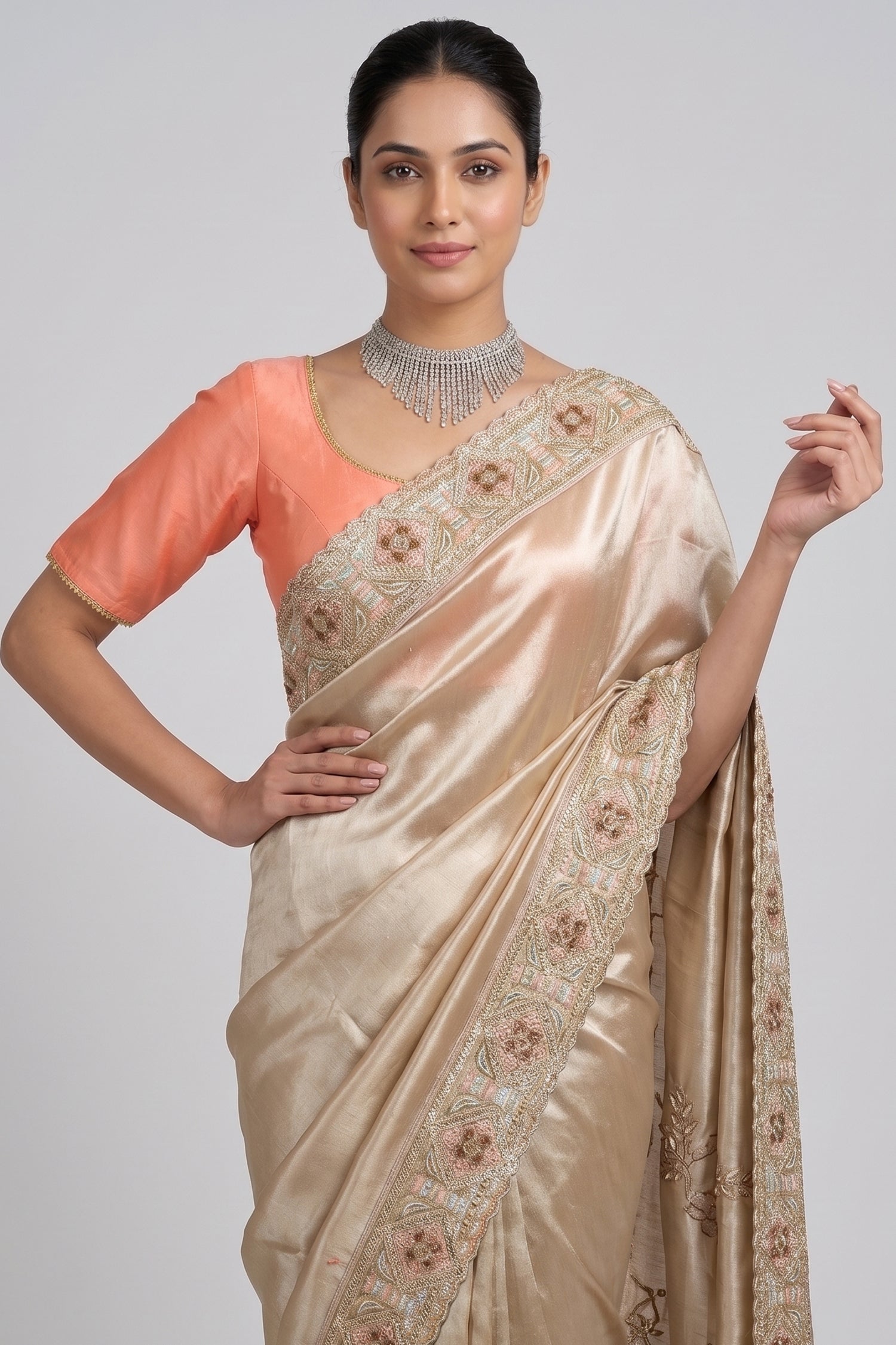 Golden Tissue Saree with Designer Pallu