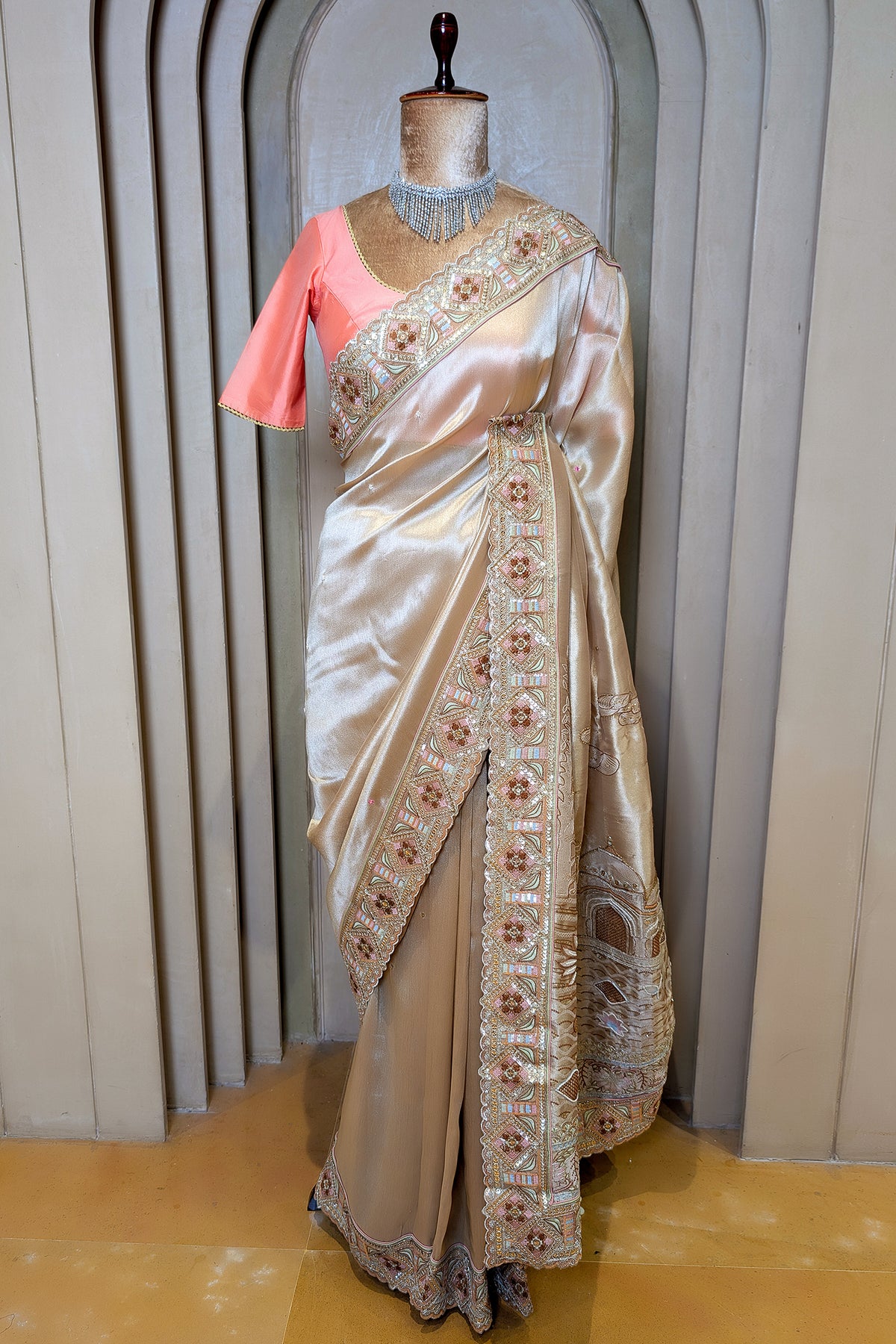 Golden Tissue Saree with Designer Pallu