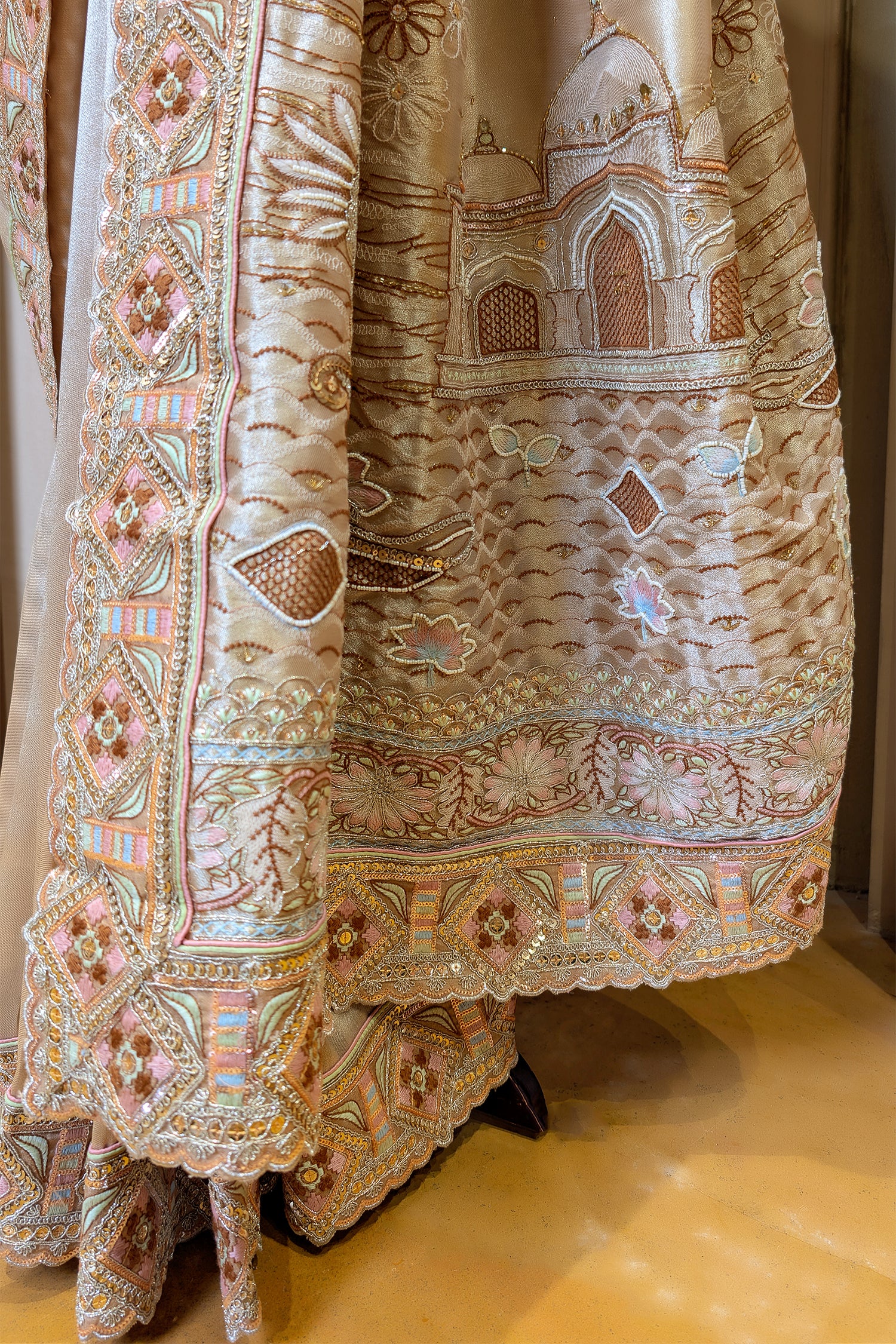 Golden Tissue Saree with Designer Pallu