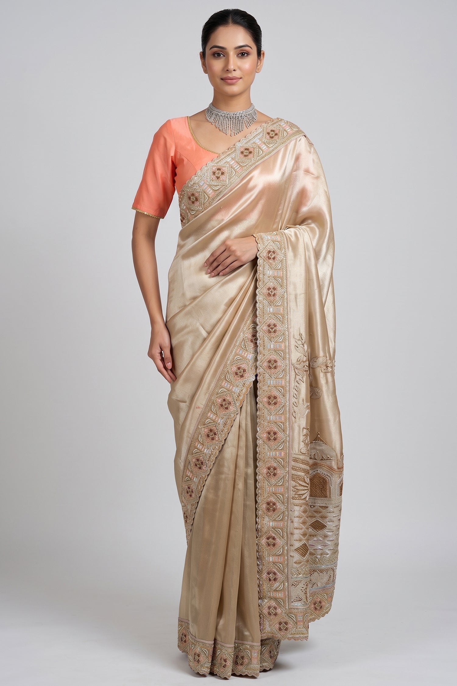 Golden Tissue Saree with Designer Pallu