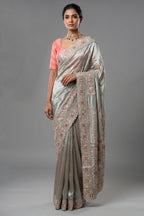 Mint Green Tissue Saree with Designer Pallu