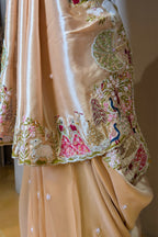 GoldenTissue Saree with Handwork Patch Border