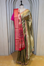 Green Tissue Woven Saree with Patola Dupatta