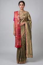 Green Tissue Woven Saree with Patola Dupatta