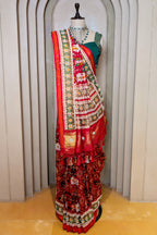 Red Silk Traditional Patola Saree with Handwork