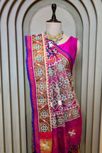 Purple Silk Traditional Patola Saree with Beads Work