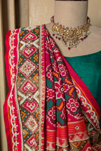Pink Silk Traditional Patola Weave Saree with Handwork
