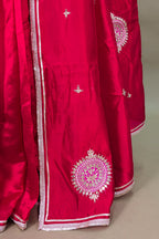 Red Organza Gota and Sequin Patch Worked Saree with Readymade Blouse