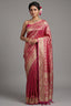 Pink Dola Silk All Over Woven Traditional Saree with Cutdana and Gota Work