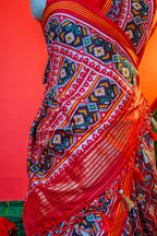 Maroon Art Silk Traditional Woven Patola Saree