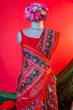 Maroon Art Silk Traditional Woven Patola Saree