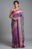 Pink and Green Art Silk Patola Woven Saree