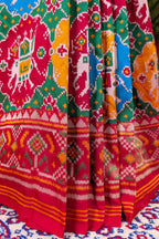 Multi Colored Art Silk Patola Woven Saree