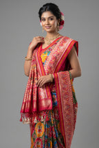 Multi Colored Art Silk Patola Woven Saree