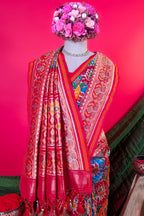 Multi Colored Art Silk Patola Woven Saree