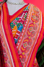 Multi Colored Art Silk Patola Woven Saree