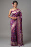 Purple Art Silk Checks Patola Saree