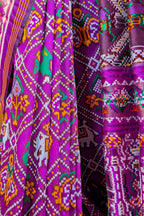 Purple Art Silk Checks Patola Saree
