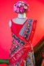 Off White Art Silk Patola Saree with Contrast Border and Pallu