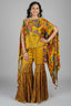 Mustard Yellow Gaji Silk Printed Sharara Set - yellow silk saree
