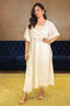 Off White Georgette Lucknowi Sequin Worked Kaftan Set - white georgette saree