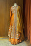 Rust Orange Tissue Beaded and Sequin Worked Slit Cut Palazzo Suit - orange saree
