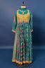 Rama Blue Silk Printed Anarkali Suit with Sequin Embroidery Work - blue silk saree embroidery