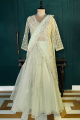 Light Mint Green Suit with Attached Dupatta and Long Top